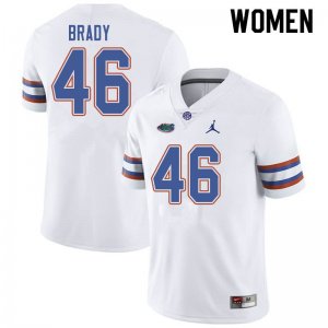 Women's Florida Gators #46 John Brady NCAA Jordan Brand White Authentic Stitched College Football Jersey YVY4662QA